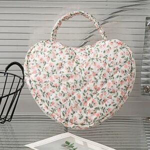 Floral Heart-Shaped Cosmetic Bag